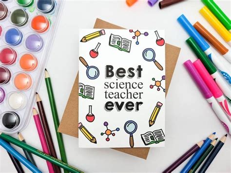 smart science teacher thank you card|science teacher thanksgiving cards.